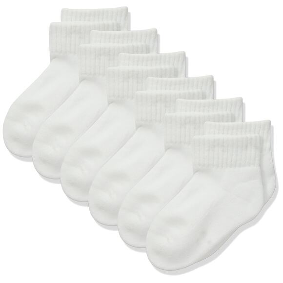 Jefferies Unisex Baby Sport Quarter 6 Pk - White - 5-6.5 11268 - Picture 1 of 1